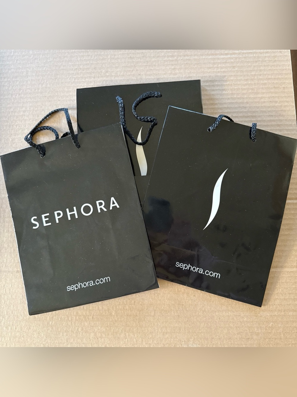 SEPHORA empty Black & White  Shopping GIFT BAG small 8”x 10”x 4”